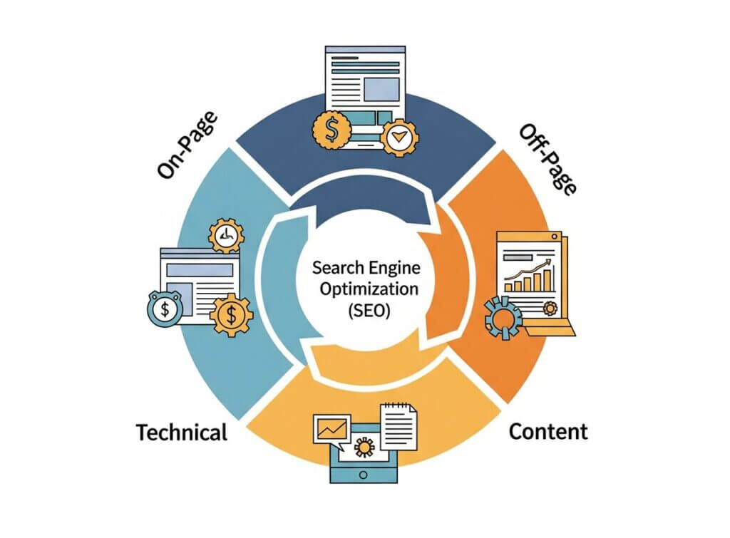 ภาพรวมบริการทำ SEO ครบวงจร 4 ด้านจาก NONGIT.COM